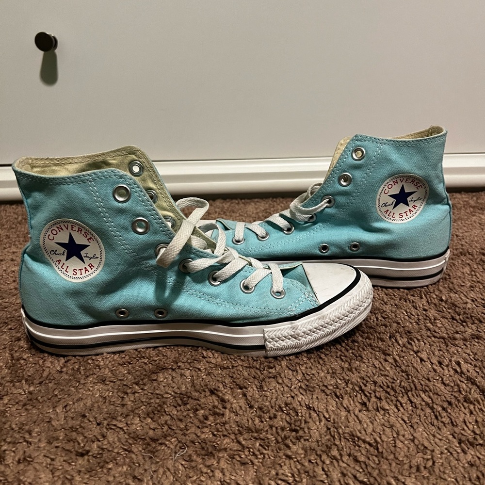 Baby Blue High Top Converse Size: 8 Women #converse #hightop